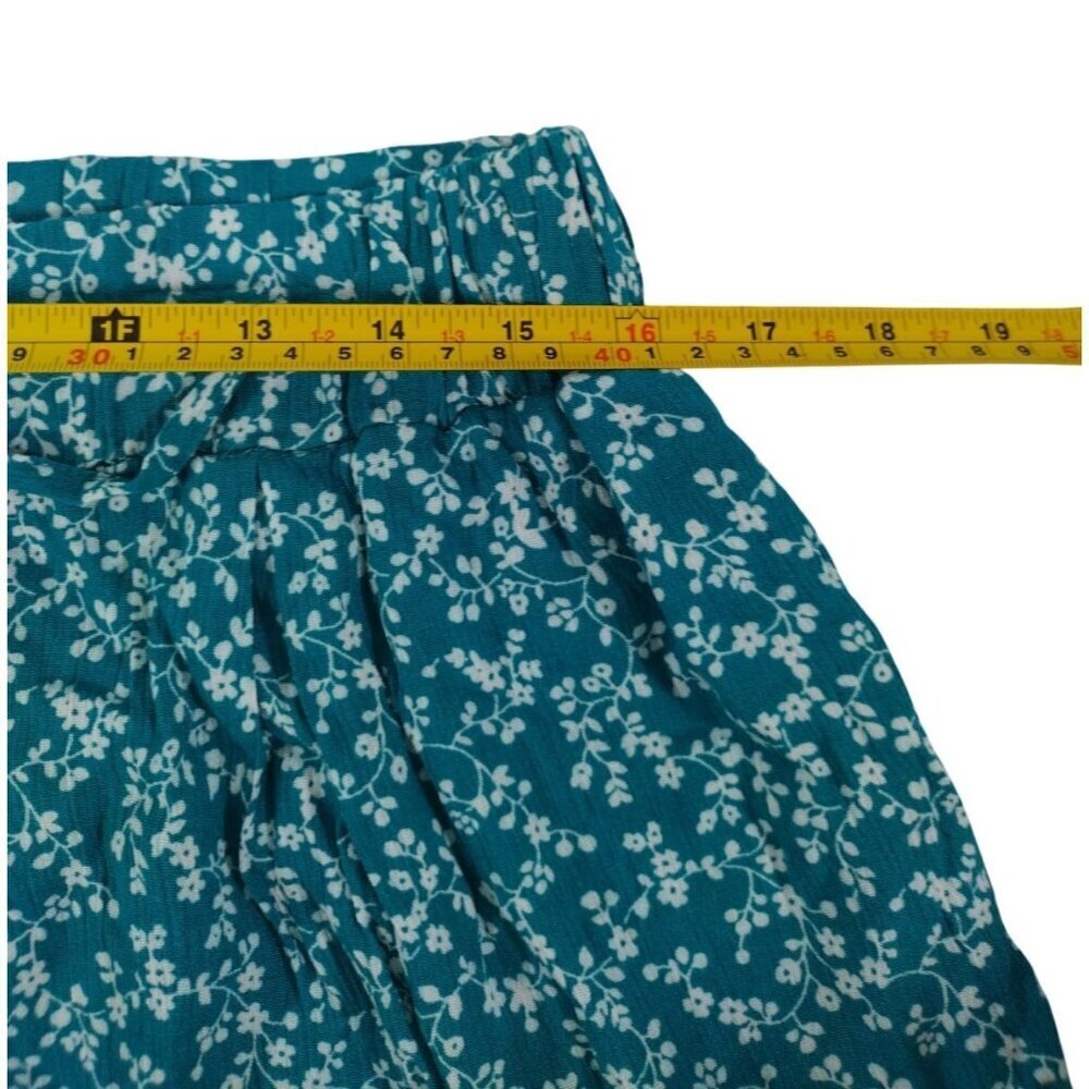 West Loop Womens Teal Floral Print Short Shorts Size L/XL Drawstring Waist NWT - Picture 5 of 6